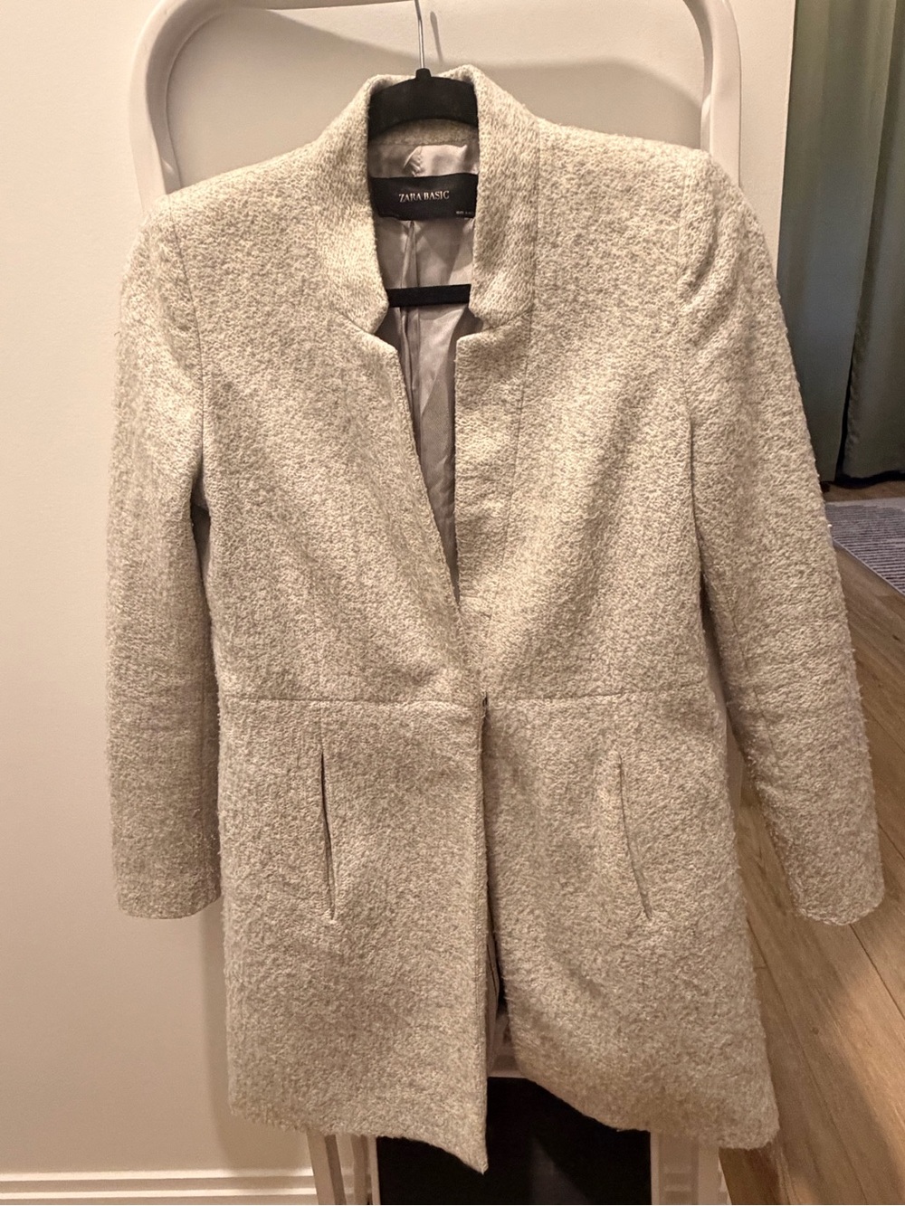 Zara Light Gray Bouclé Coat